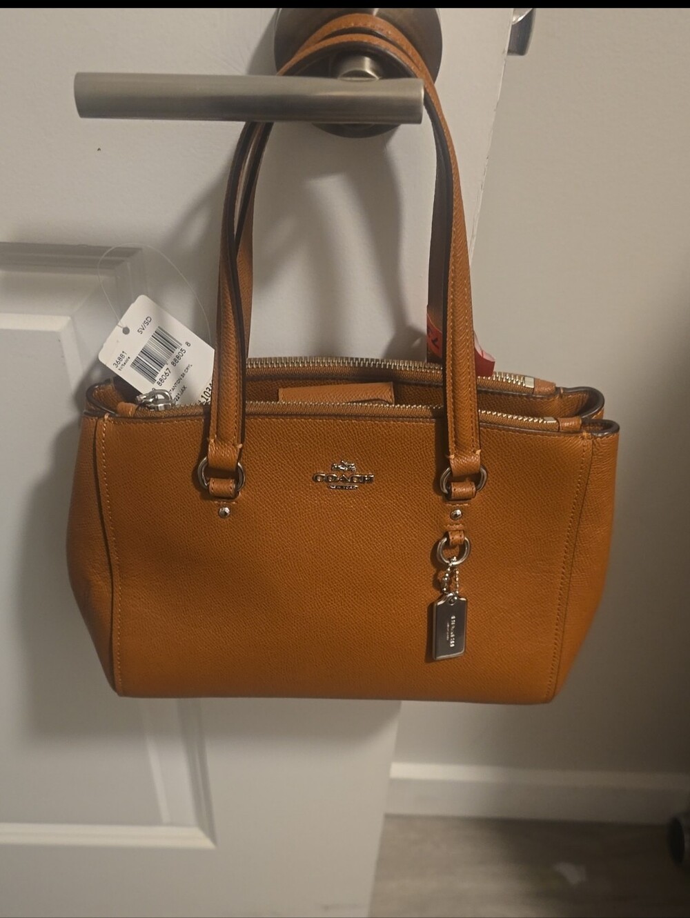 Coach Stanton 26 - Carryall Saddle Brown Crossgrain Leather Satchel Bag - Picture 5 of 16
